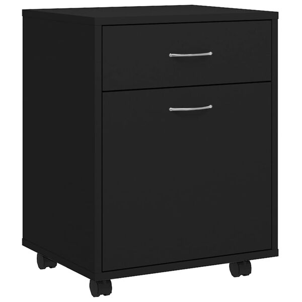 vidaXL Ντουλάπι Τροχήλατο Μαύρο 45 x 38 x 54 εκ. από Επεξ. Ξύλο
