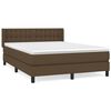 vidaXL Κρεβάτι Boxspring με Στρώμα Σκούρο Καφέ 140x190 εκ. Υφασμάτινο