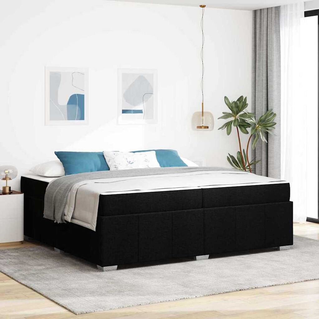 vidaXL Σκελετός Κρεβατιού Μαύρο 200 x 200 cm ύφασμα