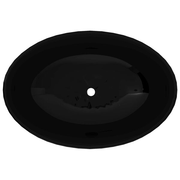 Πολυτελής Κεραμικός Νιπτήρας Οβάλ Μαύρος 40 x 33 cm