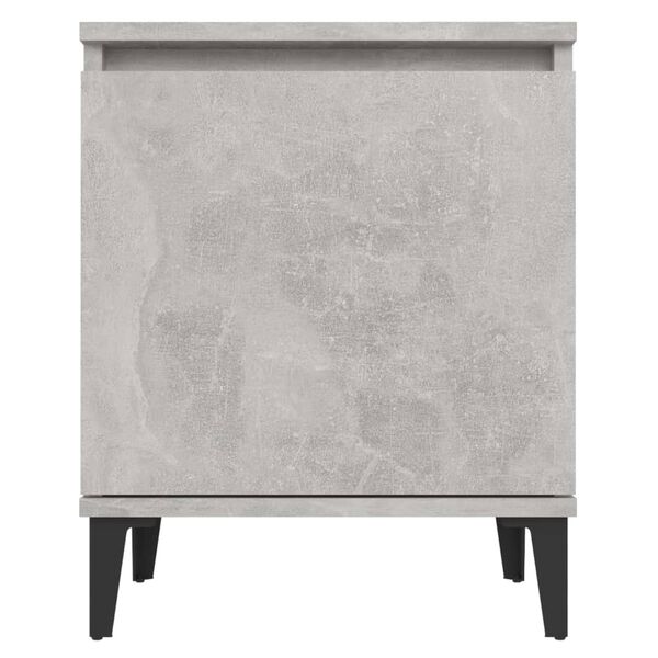 vidaXL Κομοδίνα Γκρι Σκυροδέματος 40 x 30 x 50 εκ. με Μεταλλικά Πόδια