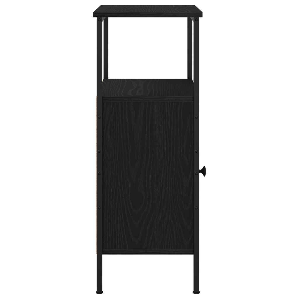 vidaXL Κομοδίνο Μαύρο Δρυς 41x31x80 εκ Επεξεργασμένο ξύλο