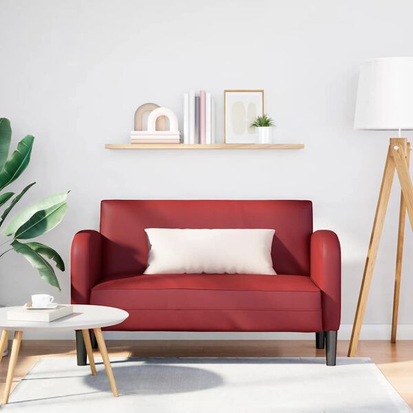 vidaXL Καναπές Loveseat Μπορντό 110 εκ. Συνθετικό δέρμα