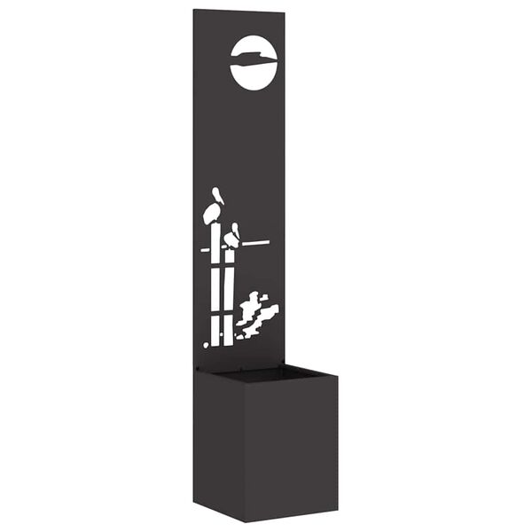 vidaXL Οθόνη Ιδιωτικότητας Κήπου Μαιανδρικό σχέδιο Μαύρο 32 x 140 εκ.