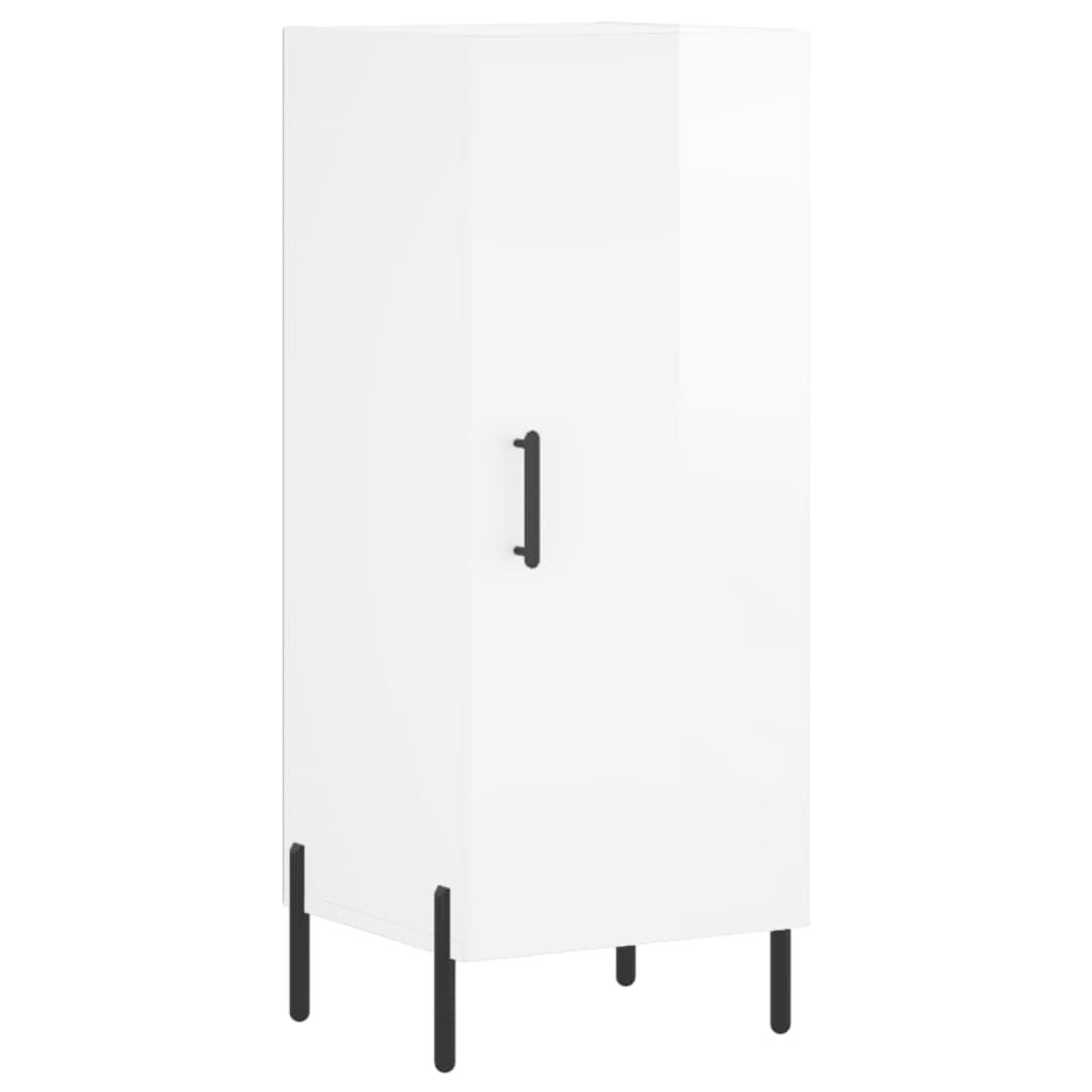 vidaXL Ντουλάπι Γυαλ. Λευκό 34,5 x 34 x 180 εκ. από Επεξεργασμένο Ξύλο