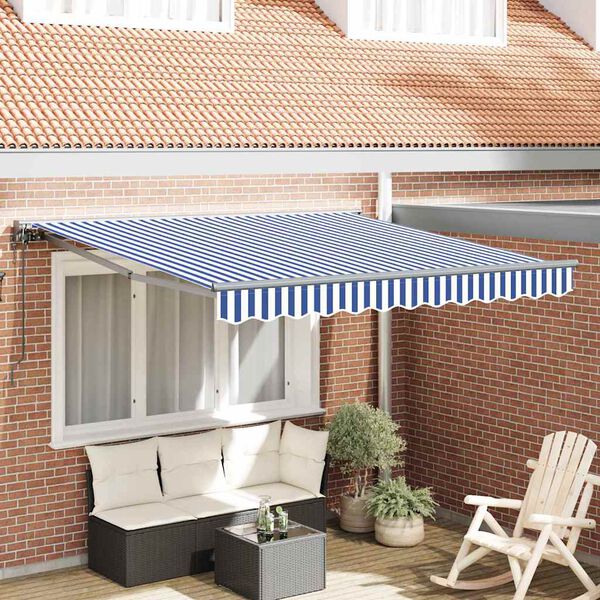 vidaXL Σκηνίτσα Αναδιπλούμενη Μπλε και άσπρο 300x250 εκ. ύφασμα