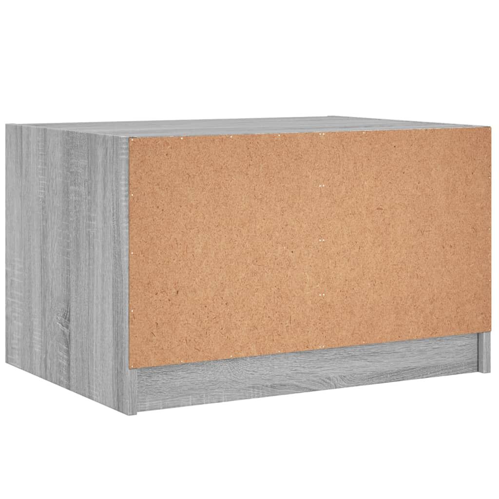 vidaXL Τραπεζάκι Σαλονιού Sonoma Γκρι 68x50x42 εκ. με Γυάλινες Πόρτες