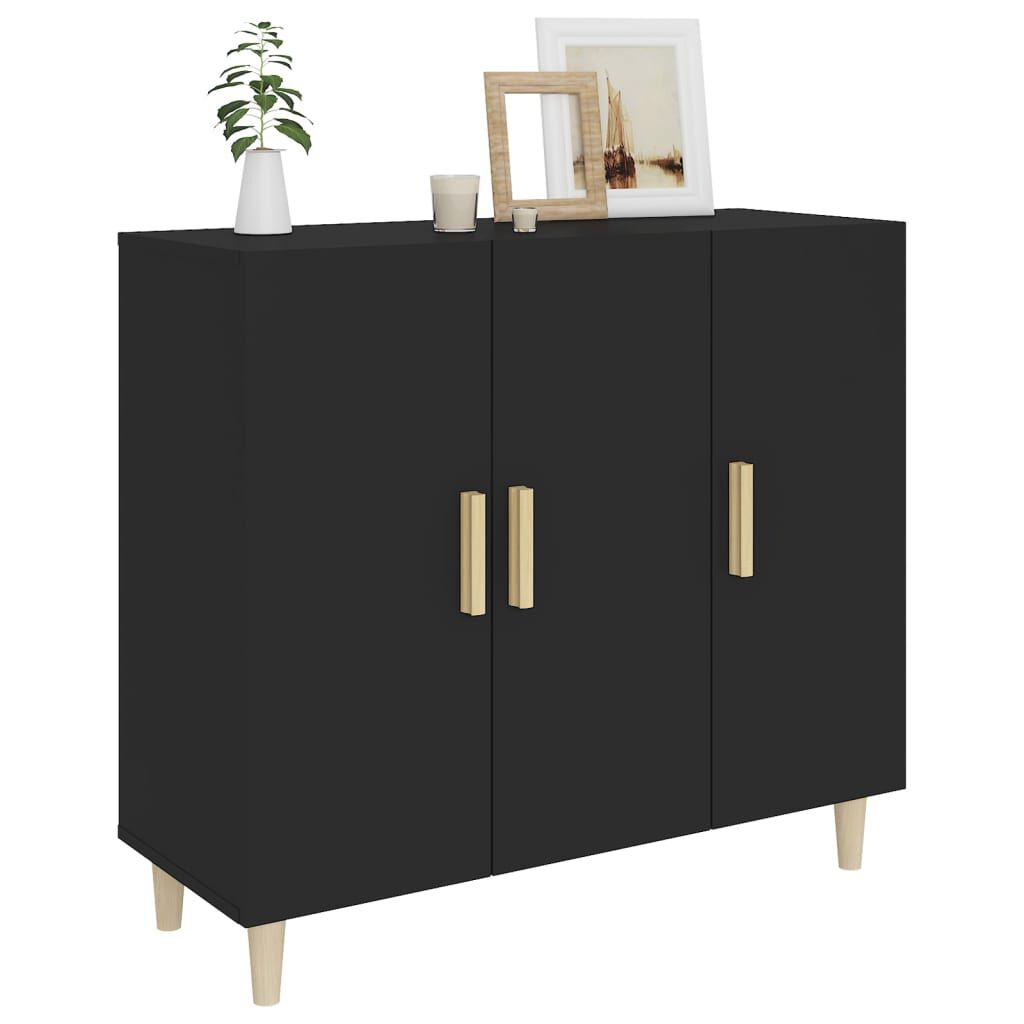 vidaXL Ντουλάπι Μαύρο 90 x 34 x 80 εκ. από Επεξεργασμένο Ξύλο
