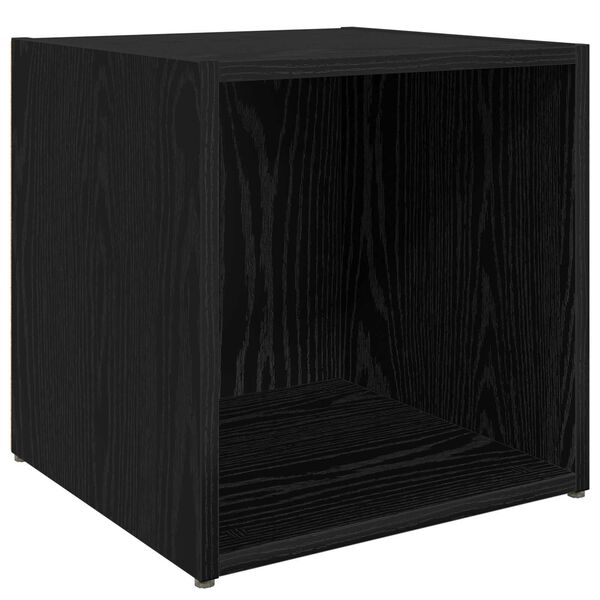 vidaXL Βάση τηλεόρασης - 4 τεμ, Μαύρη βελανιδιά, 37x35x37 εκ, Ξύλινη κατασκευή