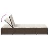 vidaXL Ξαπλώστρα με πλωτό μαξιλάρι Brown Poly Rattan