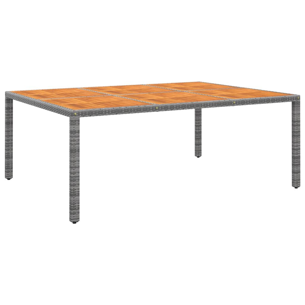 vidaXL Τραπέζι Κήπου Γκρι 200x150x75 εκ. Συνθετικό Ρατάν/Ξύλο Ακακίας