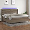 vidaXL &Kappa;&rho;&epsilon;&beta;ά&tau;&iota; Boxspring &mu;&epsilon; &Sigma;&tau;&rho;ώ&mu;&alpha; & LED Taupe 200x200 &epsilon;&kappa;. &Upsilon;&phi;&alpha;&sigma;&mu;ά&tau;&iota;&nu;&omicron;