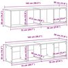 vidaXL Βιβλιοθήκη 3 pcs Μαύρη Οξυά 36 x 30 x 143 cm Επεξεργασμένο ξύλο