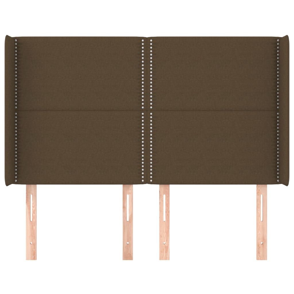 vidaXL Κεφαλάρι με Πτερύγια Σκούρο Καφέ 147x16x118/128 εκ. Υφασμάτινο