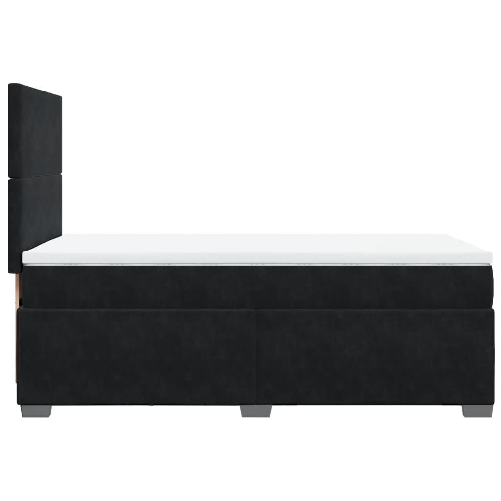 vidaXL Κρεβάτι Boxspring με Στρώμα Μαύρο 100x200 εκ. Βελούδινο