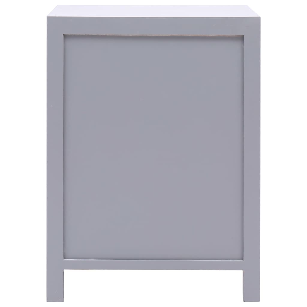 vidaXL Κομοδίνο Γκρι 38 x 28 x 52 εκ. από Ξύλο Παυλώνιας