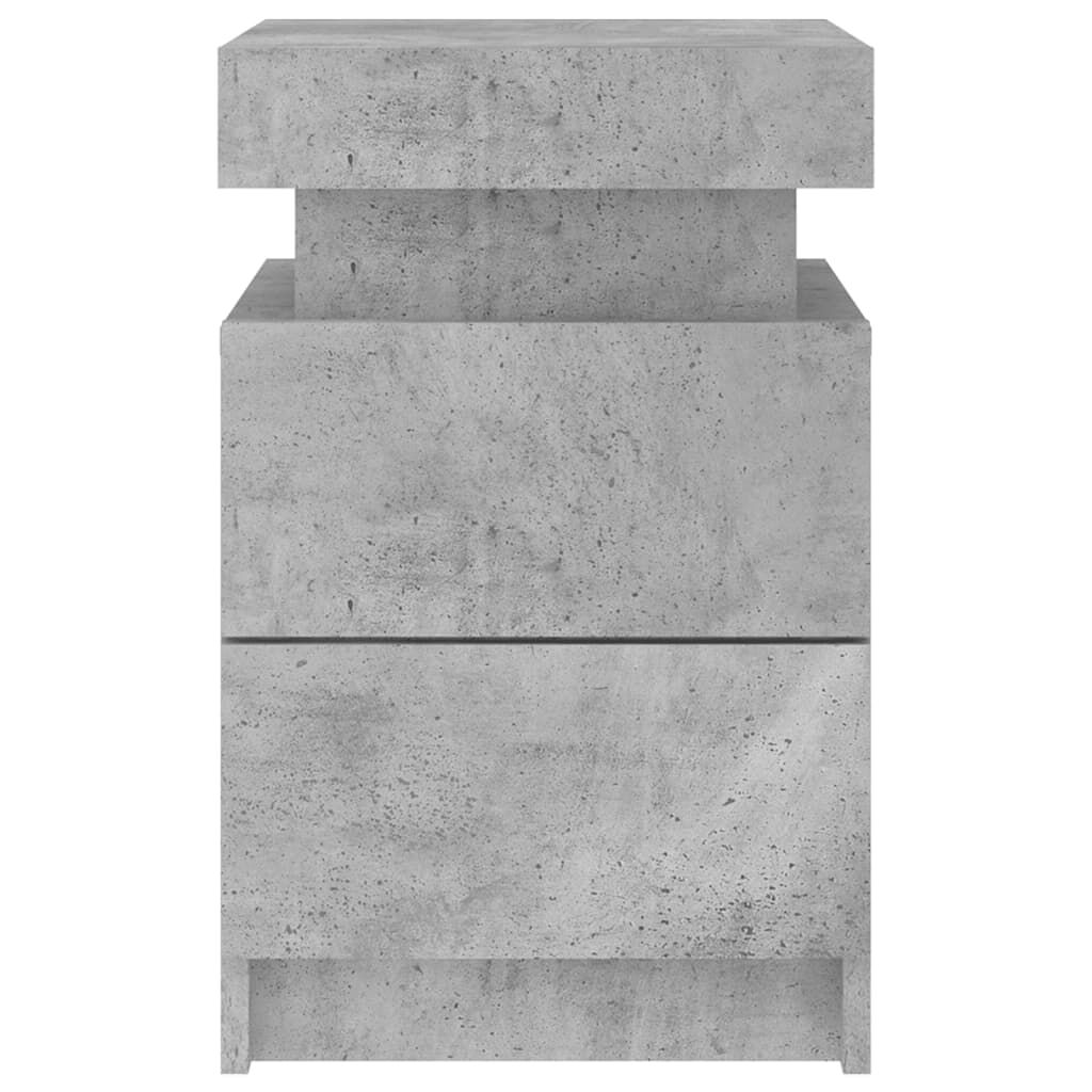 vidaXL Κομοδίνο με Φώτα LED Γκρι Σκυροδέματος 35 x 39 x 55 εκ.