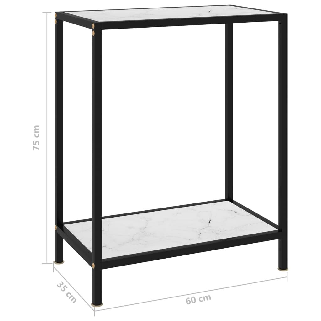 vidaXL Τραπέζι Κονσόλα Λευκό 60 x 35 x 75 εκ. από Ψημένο Γυαλί