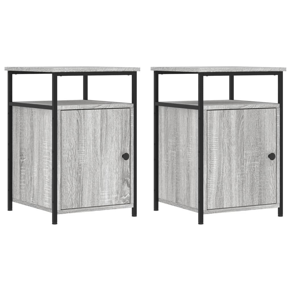vidaXL Κομοδίνα 2 τεμ. Γκρι Sonoma 40x42x60εκ. από Επεξεργασμένο Ξύλο