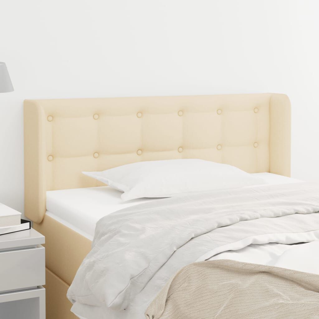 vidaXL Κεφαλάρι με Πτερύγια Κρεμ 83x16x78/88 εκ. Υφασμάτινο