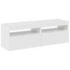 vidaXL Έπιπλα Τηλεόρασης με LED 2 τεμ. Γυαλιστερό Λευκό 60x35x40 εκ.