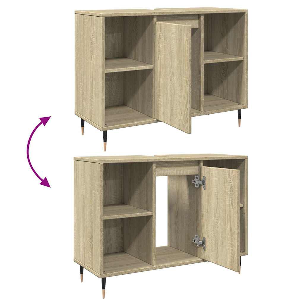 vidaXL Ντουλάπι Μπάνιου Sonoma Δρυς 80 x 33 x 60 εκ. από Επεξεργ. Ξύλο