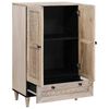 vidaXL Highboard με συρτάρι Λευκό 60 x 33 x 100 εκ. Μασίφ ξύλο μάνγκο