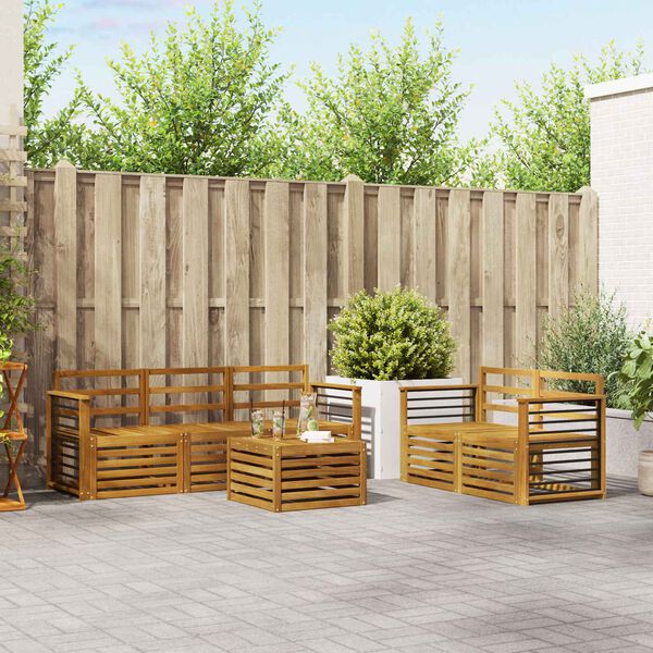 vidaXL &Sigma;&epsilon;&tau; &Kappa;&alpha;&nu;&alpha;&pi;έ 6 pcs &Phi;&upsilon;&sigma;&iota;&kappa;ό &Sigma;&tau;&epsilon;&rho;&epsilon;ό &Xi;ύ&lambda;&omicron; &Alpha;&kappa;&alpha;&kappa;ί&alpha;&sigmaf;