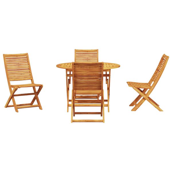 vidaXL Σέτ φαγητού για κήπο 5 pcs Καφέ Μασίφ ξύλο ακακίας