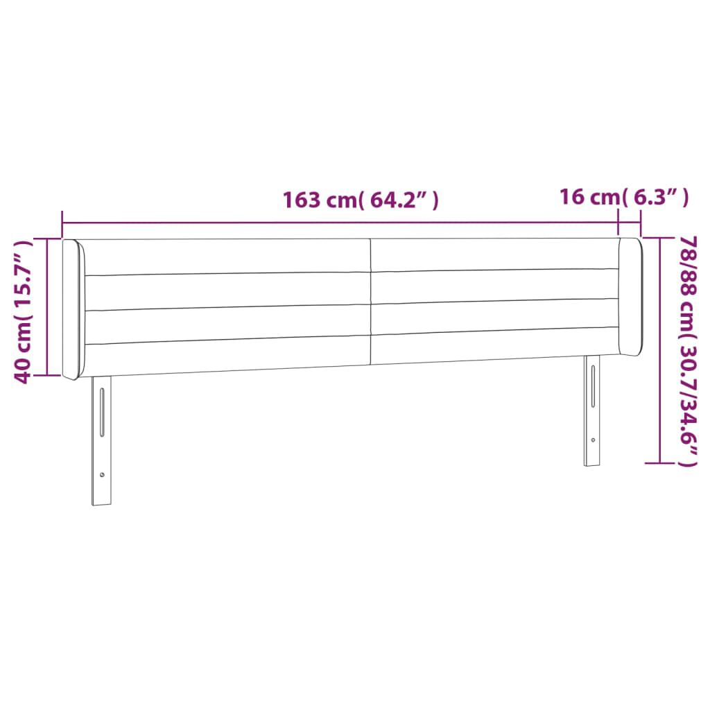 vidaXL Κεφαλάρι Κρεβατιού LED Ροζ 163x16x78/88 εκ. Βελούδινο