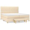 vidaXL &Kappa;&rho;&epsilon;&beta;ά&tau;&iota; Boxspring &mu;&epsilon; &Sigma;&tau;&rho;ώ&mu;&alpha; &Kappa;&rho;&epsilon;&mu; 200x200 &epsilon;&kappa;. &Upsilon;&phi;&alpha;&sigma;&mu;ά&tau;&iota;&nu;&omicron;