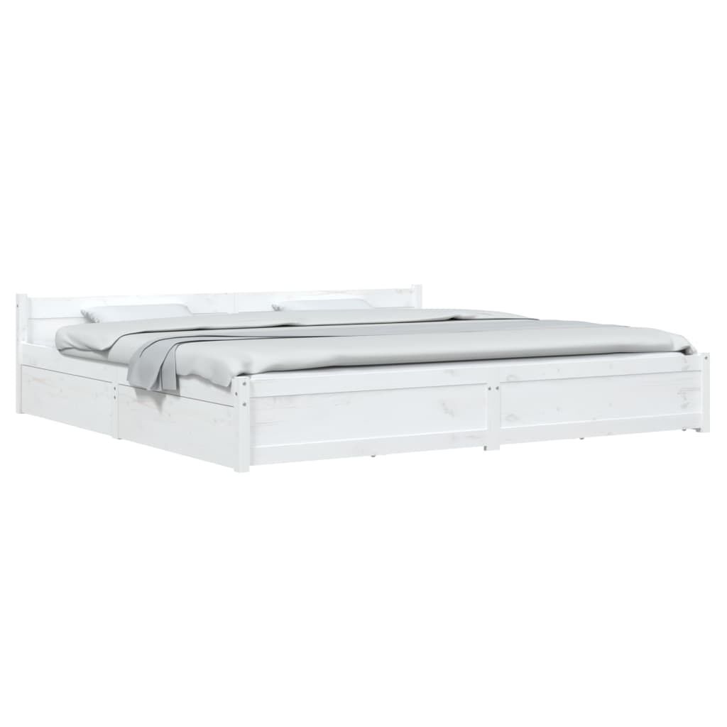 vidaXL Πλαίσιο Κρεβατιού με Συρτάρια Λευκό 200 x 200 εκ.