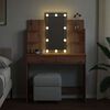 vidaXL Μπουντουάρ με LED Φώτα τεχνίτης Δρυς 96x40x142 εκ.