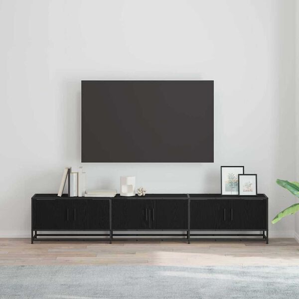 vidaXL Μονάδες TV 2 pcs Μαύρη Οξυά 210 x 35 x 41 εκ Επεξεργασμένο ξύλο