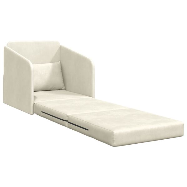 vidaXL Κρεβάτι καναπές Κρεμ 65 x 80 x 83 εκ. Βελούδο