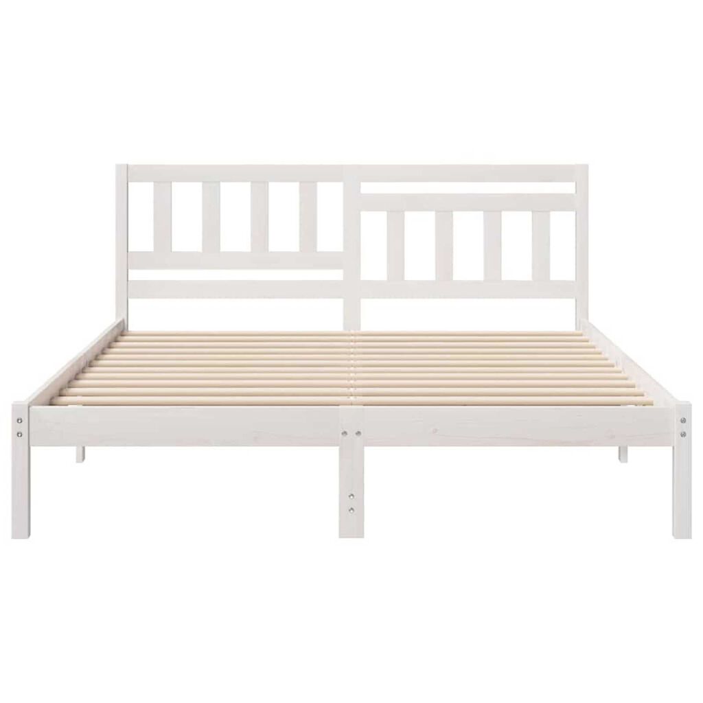 vidaXL Σκελετός Κρεβατιού Λευκό 160 x 200 cm Μασίφ ξύλο πεύκου