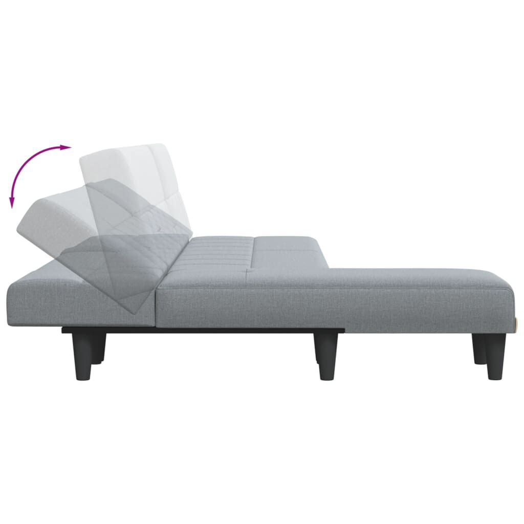 vidaXL Καναπές Κρεβάτι Γωνιακός Αν. Γκρι 255x140x70 εκ. Υφασμάτινος