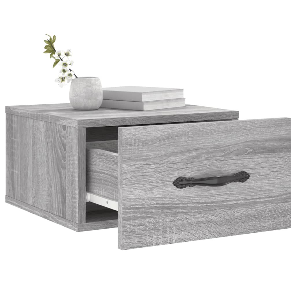 vidaXL Κομοδίνα Επιτοίχια 2 τεμ. Γκρι Sonoma 35 x 35 x 20 εκ.