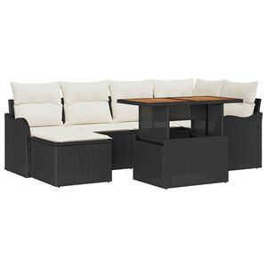 vidaXL &Sigma;&epsilon;&tau; &Kappa;&alpha;&nu;&alpha;&pi;έ &Kappa;ή&pi;&omicron;&upsilon; &mu;&epsilon; &alpha;&pi;&omicron;&theta;ή&kappa;&epsilon;&upsilon;&sigma;&eta; 7 pcs &Mu;&alpha;ύ&rho;&omicron; &Pi;&omicron;&lambda;&upsilon; &rho;ά&tau;&alpha;&nu;