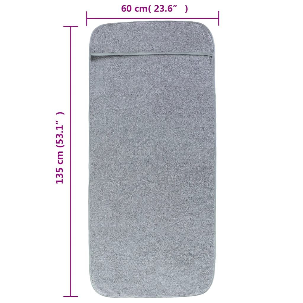 vidaXL Πετσέτες Παραλίας 2 τεμ. Γκρι 60 x 135 εκ. Ύφασμα 400 GSM