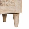 vidaXL Highboard με ράφι Λευκό 40 x 33 x 110 εκ Μασίφ ξύλο μάνγκο