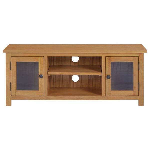 vidaXL Έπιπλο Τηλεόρασης 110 x 35 x 44 εκ. από Μασίφ Ξύλο Δρυός