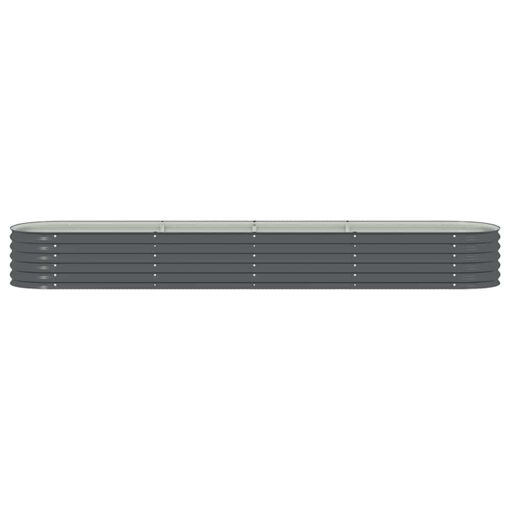 vidaXL Ζαρντινιέρα Υπερυψωμένη Γκρι 400x80x44 εκ. Γαλβανισμ. Χάλυβας