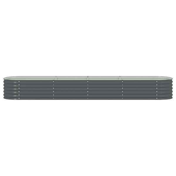 vidaXL Ζαρντινιέρα Υπερυψωμένη Γκρι 400x80x44 εκ. Γαλβανισμ. Χάλυβας