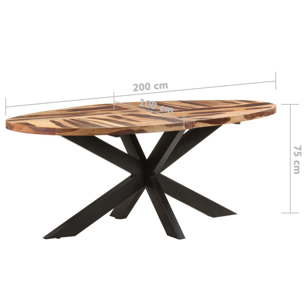 vidaXL Τραπεζαρία Οβάλ 200x100x75 εκ Ξύλο Ακακίας