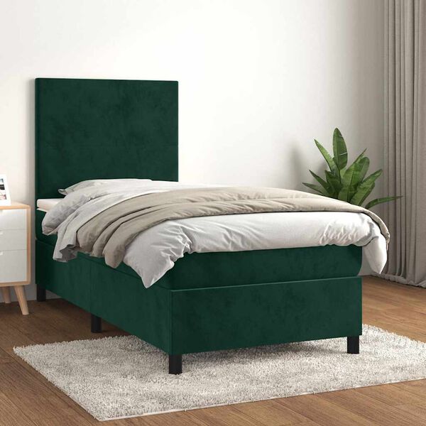 vidaXL &Kappa;&rho;&epsilon;&beta;ά&tau;&iota; Boxspring &mu;&epsilon; &Sigma;&tau;&rho;ώ&mu;&alpha; &Sigma;&kappa;&omicron;ύ&rho;&omicron; &Pi;&rho;ά&sigma;&iota;&nu;&omicron; 90x190 &epsilon;&kappa;. &Beta;&epsilon;&lambda;&omicron;ύ&delta;&iota;&nu;&omicron;