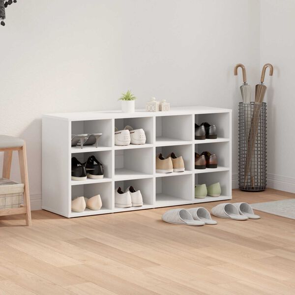 vidaXL Ντουλάπα Παπουτσιών Λευκό 52.5 x 30 x 50 εκ. Επεξεργασμένο ξύλο