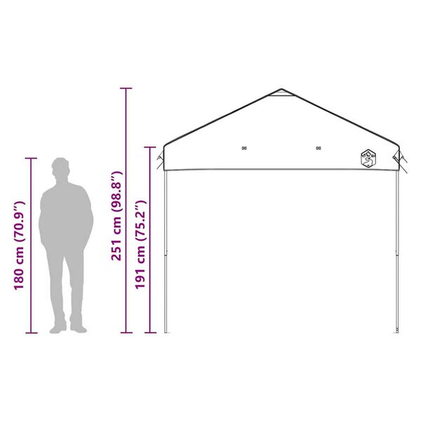 vidaXL Σκηνή Canopy Pop-up Μπλε 250 x 250 cm ύφασμα