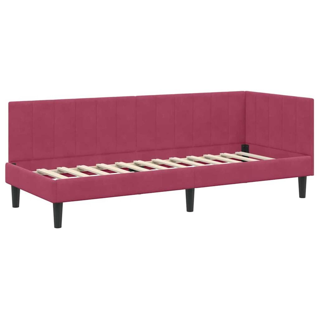 vidaXL Κρεβάτι Γωνίας με κεφαλάρι Μπορντό 80 x 200 cm Βελούδο