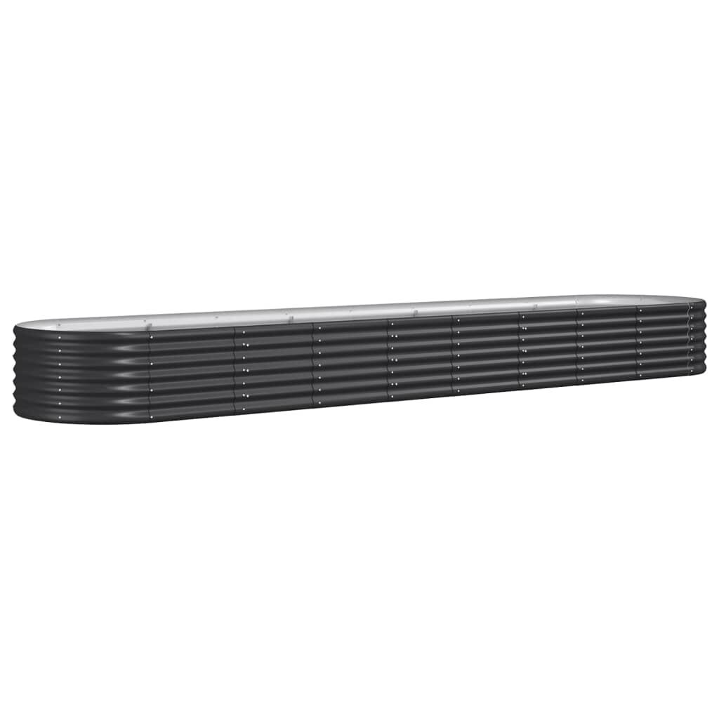 vidaXL Ζαρντινιέρα Ανθρακί 368x80x36 εκ Ατσάλι με Ηλεκτρ. Βαφή Πούδρας